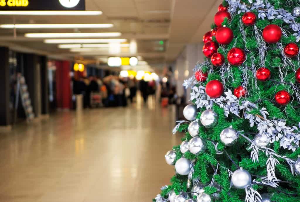 The airport at Christmas